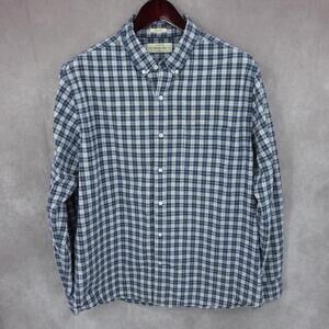 Hawker Rye Shirt Mens XL Blue Plaid Stretch Oxford Button Up Long Sleeve